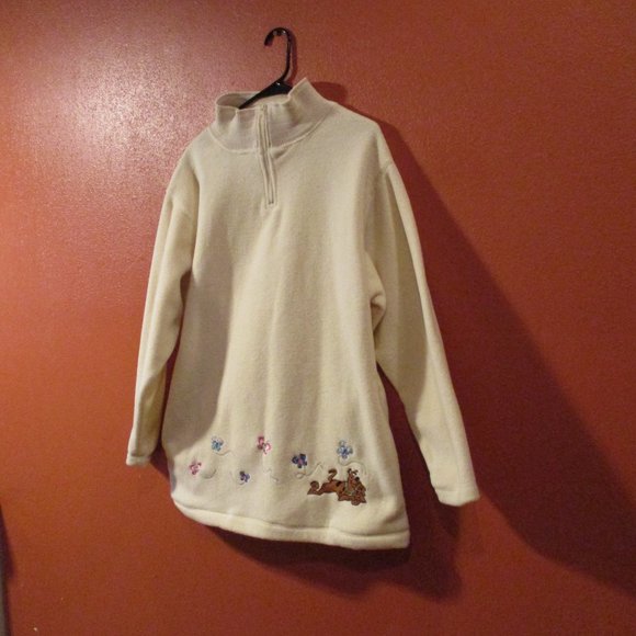 Scooby Doo Vintage 1999 Cartoon Network Woman Medium Cream Blue Pink Pullover - Picture 5 of 10